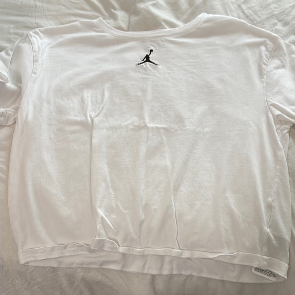Jordan White Tee with Iconic Emblem